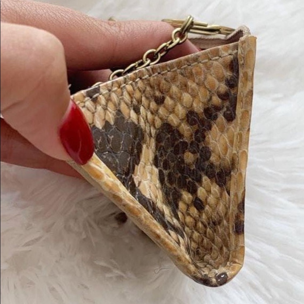 🖤COACH🐍Wallet Keychain Snakeskin Print Accents - Picture 4 of 5